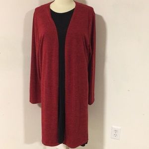 Long red cardigan, size XL